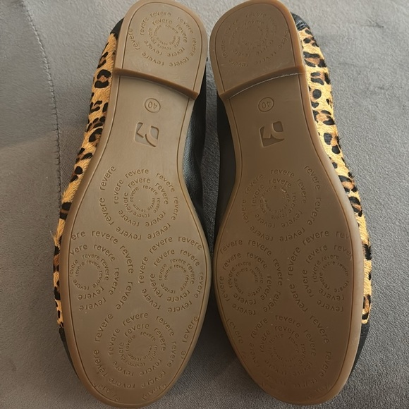 Revere Nairobi Ballet Leopard Print Black ballerina Flats size 40 - Picture 7 of 10